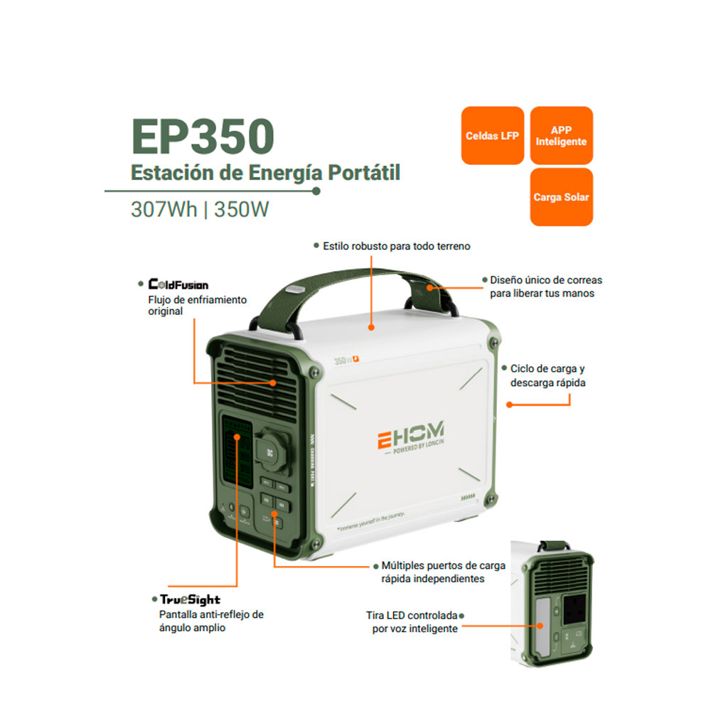 Estación de Energía Portátil EP350 307Wh / 350 W - Imagen 2