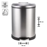 BASURERO ACERO INOXIDABLE CON PEDAL 50 L SOIN - Imagen 2