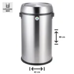BASURERO ACERO INOXIDABLE CON TAPA GIRATORIA 65 L SOIN - Imagen 2