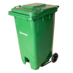 CONTENEDOR DE BASURA CON TAPA RUEDA Y PEDAL 120 L SOIN - Imagen 3
