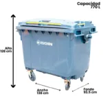 CONTENEDOR DE BASURA CON RUEDAS 770 L - Imagen 5