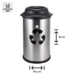 BASURERO ACERO INOXIDABLE 50 L SOIN - Imagen 3