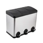 BASURERO ACERO INOXIDABLE TRIPLE 15 L X3 SOIN
