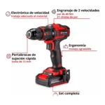 Taladro De Impacto Inalámbrico Te-cd 18/40 Li-i +64 (1x2,0ah - Imagen 2